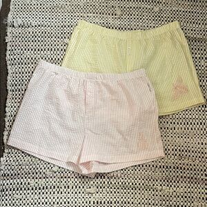 Rae Dunn Pink and Yellow Striped Women's Shorts